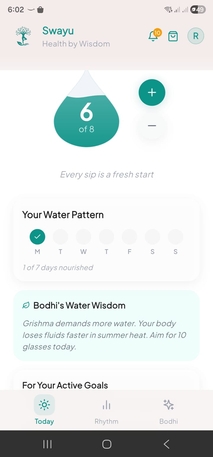 Jala Sutra — dosha-aware hydration tracking