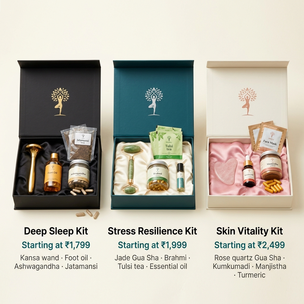 Swayu Premium Wellness Kits — Deep Sleep, Stress Resilience, Skin Vitality